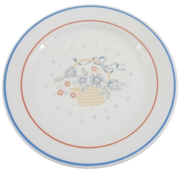 Corelle COUNTRY CORNFLOWER Blue Ribbon Basket Salad Luncheon Plates - Set of 5 - Picture 5 of 16